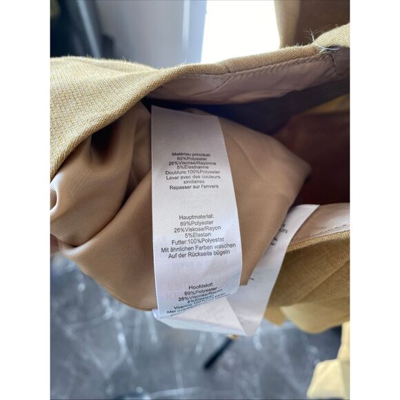 PLT Label Mustard Strap Sleeve Detail Cut Out Blazer Dress Size 4 - Picture 14 of 14